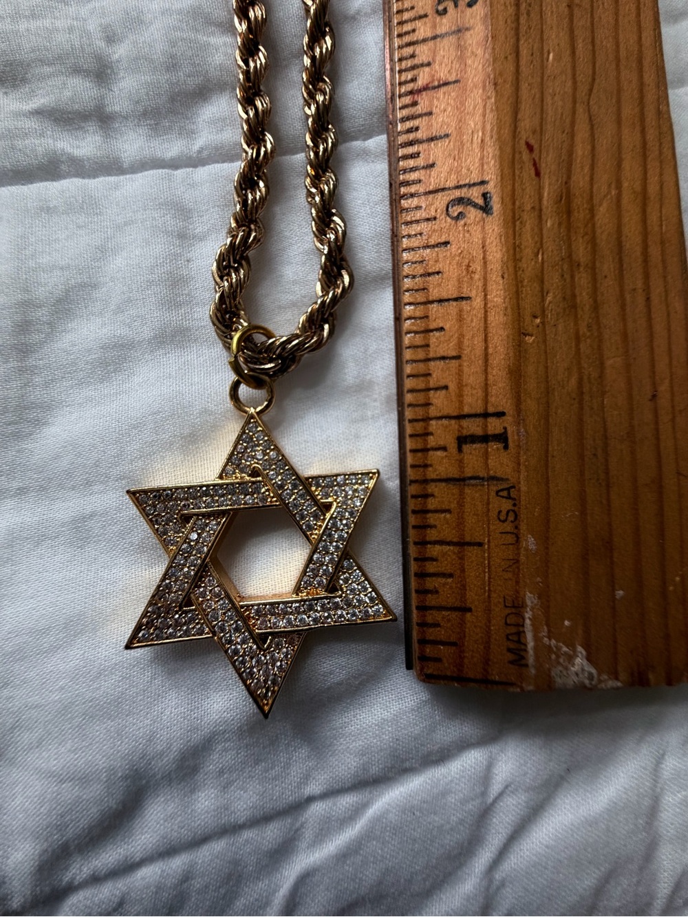 Gold Star of David Pendant Necklace - Gold - Picture 6 of 8